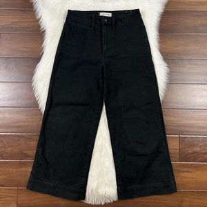 Madewell Women's Size 26 Black Emmett Wide Leg Crop Pants J8985